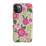 iPhone phone case-Big Bold Blooms Ivory By Jenny Zemanek-Product Details Raised bevel to protect screen from scratches. Impact resistant polycarbonate shell and shock absorbing inner TPU liner. Secure fit with design wrapping around side of the case and full access to ports. Compatible with Qi-standard wireless charging. Thickness 1/8 inch (3mm), weight 30g. Compatibility See drop down menu for options, please select the right case as we print to order.-Stringberry