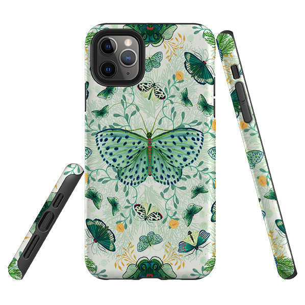 iPhone phone case-Big Moth 1 By Katherine Quinn-Product Details Raised bevel to protect screen from scratches. Impact resistant polycarbonate shell and shock absorbing inner TPU liner. Secure fit with design wrapping around side of the case and full access to ports. Compatible with Qi-standard wireless charging. Thickness 1/8 inch (3mm), weight 30g. Compatibility See drop down menu for options, please select the right case as we print to order.-Stringberry