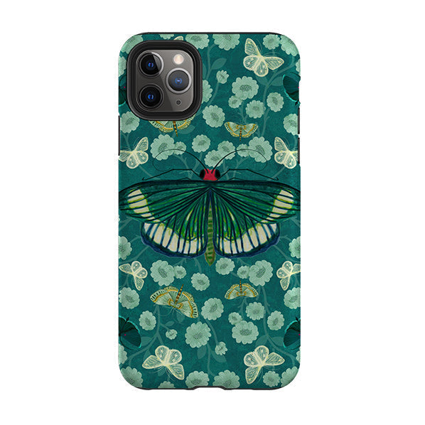 iPhone phone case-Big Moth 2 By Katherine Quinn-Product Details Raised bevel to protect screen from scratches. Impact resistant polycarbonate shell and shock absorbing inner TPU liner. Secure fit with design wrapping around side of the case and full access to ports. Compatible with Qi-standard wireless charging. Thickness 1/8 inch (3mm), weight 30g. Compatibility See drop down menu for options, please select the right case as we print to order.-Stringberry