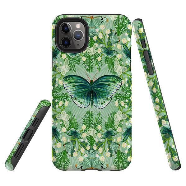 iPhone phone case-Big Moth 3 By Katherine Quinn-Product Details Raised bevel to protect screen from scratches. Impact resistant polycarbonate shell and shock absorbing inner TPU liner. Secure fit with design wrapping around side of the case and full access to ports. Compatible with Qi-standard wireless charging. Thickness 1/8 inch (3mm), weight 30g. Compatibility See drop down menu for options, please select the right case as we print to order.-Stringberry