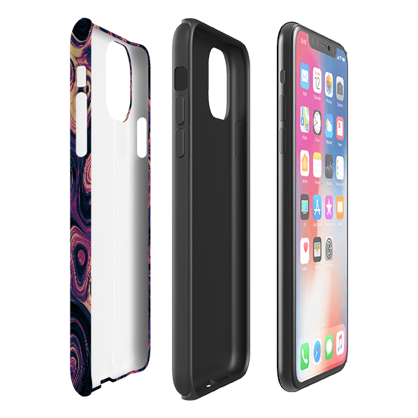 iPhone phone case-Bijou-Product Details Raised bevel to protect screen from scratches. Impact resistant polycarbonate shell and shock absorbing inner TPU liner. Secure fit with design wrapping around side of the case and full access to ports. Compatible with Qi-standard wireless charging. Thickness 1/8 inch (3mm), weight 30g. Compatibility See drop down menu for options, please select the right case as we print to order.-Stringberry