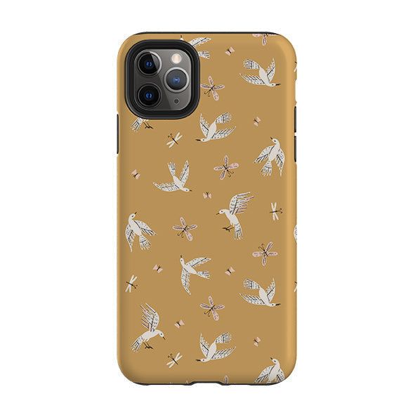 iPhone phone case-Birds And Butterflies By Meghann Rader-Product Details Raised bevel to protect screen from scratches. Impact resistant polycarbonate shell and shock absorbing inner TPU liner. Secure fit with design wrapping around side of the case and full access to ports. Compatible with Qi-standard wireless charging. Thickness 1/8 inch (3mm), weight 30g. Compatibility See drop down menu for options, please select the right case as we print to order.-Stringberry