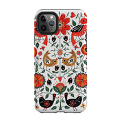 iPhone phone case-Birds And florals By Suzy Taylor-Product Details Raised bevel to protect screen from scratches. Impact resistant polycarbonate shell and shock absorbing inner TPU liner. Secure fit with design wrapping around side of the case and full access to ports. Compatible with Qi-standard wireless charging. Thickness 1/8 inch (3mm), weight 30g. Compatibility See drop down menu for options, please select the right case as we print to order.-Stringberry