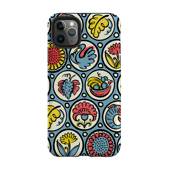 iPhone phone case-Birds, Fish & Fruit By Cressida Bell-Product Details Raised bevel to protect screen from scratches. Impact resistant polycarbonate shell and shock absorbing inner TPU liner. Secure fit with design wrapping around side of the case and full access to ports. Compatible with Qi-standard wireless charging. Thickness 1/8 inch (3mm), weight 30g. Compatibility See drop down menu for options, please select the right case as we print to order.-Stringberry