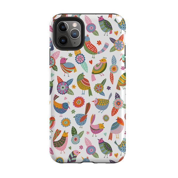 iPhone phone case-Birds Of A Feather By Suzy Taylor-Product Details Raised bevel to protect screen from scratches. Impact resistant polycarbonate shell and shock absorbing inner TPU liner. Secure fit with design wrapping around side of the case and full access to ports. Compatible with Qi-standard wireless charging. Thickness 1/8 inch (3mm), weight 30g. Compatibility See drop down menu for options, please select the right case as we print to order.-Stringberry