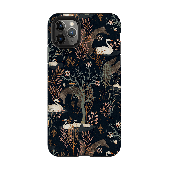 iPhone phone case-Black Forest By Katherine Quinn-Product Details Raised bevel to protect screen from scratches. Impact resistant polycarbonate shell and shock absorbing inner TPU liner. Secure fit with design wrapping around side of the case and full access to ports. Compatible with Qi-standard wireless charging. Thickness 1/8 inch (3mm), weight 30g. Compatibility See drop down menu for options, please select the right case as we print to order.-Stringberry