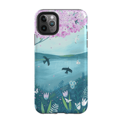 iPhone phone case-Blossom Tree By Mary Stubberfield-Product Details Raised bevel to protect screen from scratches. Impact resistant polycarbonate shell and shock absorbing inner TPU liner. Secure fit with design wrapping around side of the case and full access to ports. Compatible with Qi-standard wireless charging. Thickness 1/8 inch (3mm), weight 30g. Compatibility See drop down menu for options, please select the right case as we print to order.-Stringberry
