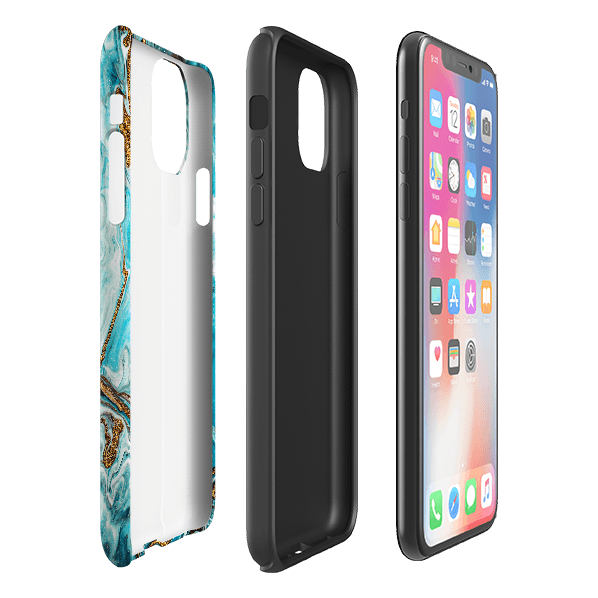 iPhone phone case-Blue Royal-Product Details Raised bevel to protect screen from scratches. Impact resistant polycarbonate shell and shock absorbing inner TPU liner. Secure fit with design wrapping around side of the case and full access to ports. Compatible with Qi-standard wireless charging. Thickness 1/8 inch (3mm), weight 30g. Compatibility See drop down menu for options, please select the right case as we print to order.-Stringberry