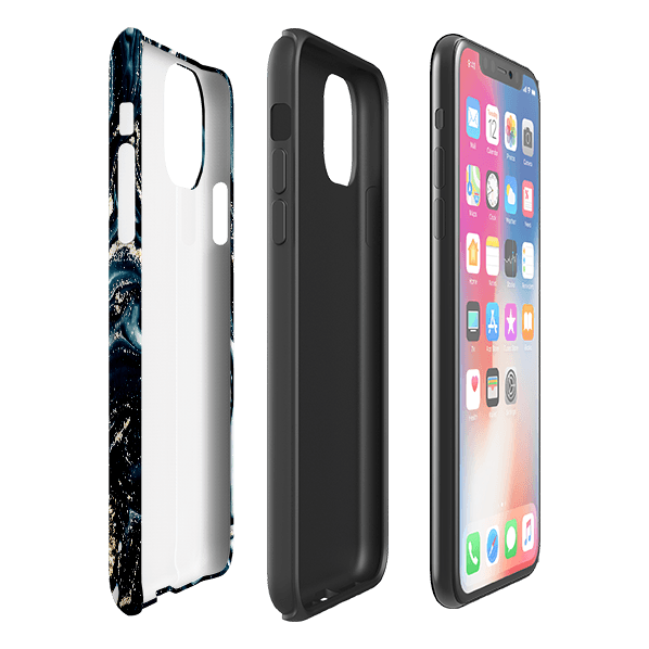 iPhone phone case-Blue Royalty-Product Details Raised bevel to protect screen from scratches. Impact resistant polycarbonate shell and shock absorbing inner TPU liner. Secure fit with design wrapping around side of the case and full access to ports. Compatible with Qi-standard wireless charging. Thickness 1/8 inch (3mm), weight 30g. Compatibility See drop down menu for options, please select the right case as we print to order.-Stringberry