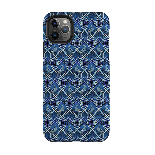 iPhone phone case-Bluebirds By Cressida Bell-Product Details Raised bevel to protect screen from scratches. Impact resistant polycarbonate shell and shock absorbing inner TPU liner. Secure fit with design wrapping around side of the case and full access to ports. Compatible with Qi-standard wireless charging. Thickness 1/8 inch (3mm), weight 30g. Compatibility See drop down menu for options, please select the right case as we print to order.-Stringberry