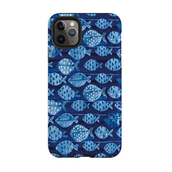 iPhone phone case-Bluefish By Sarah Campbell-Product Details Raised bevel to protect screen from scratches. Impact resistant polycarbonate shell and shock absorbing inner TPU liner. Secure fit with design wrapping around side of the case and full access to ports. Compatible with Qi-standard wireless charging. Thickness 1/8 inch (3mm), weight 30g. Compatibility See drop down menu for options, please select the right case as we print to order.-Stringberry