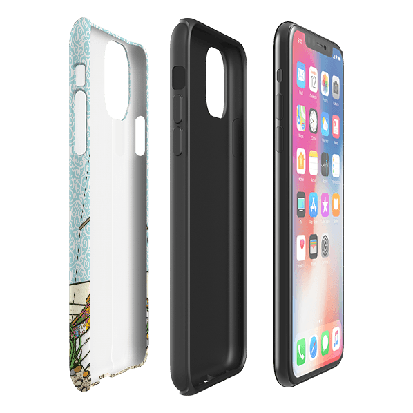 iPhone phone case-Boats At Rest By Amelia Bowman-Product Details Raised bevel to protect screen from scratches. Impact resistant polycarbonate shell and shock absorbing inner TPU liner. Secure fit with design wrapping around side of the case and full access to ports. Compatible with Qi-standard wireless charging. Thickness 1/8 inch (3mm), weight 30g. Compatibility See drop down menu for options, please select the right case as we print to order.-Stringberry