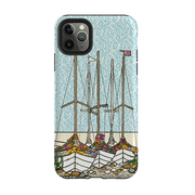iPhone phone case-Boats At Rest By Amelia Bowman-Product Details Raised bevel to protect screen from scratches. Impact resistant polycarbonate shell and shock absorbing inner TPU liner. Secure fit with design wrapping around side of the case and full access to ports. Compatible with Qi-standard wireless charging. Thickness 1/8 inch (3mm), weight 30g. Compatibility See drop down menu for options, please select the right case as we print to order.-Stringberry