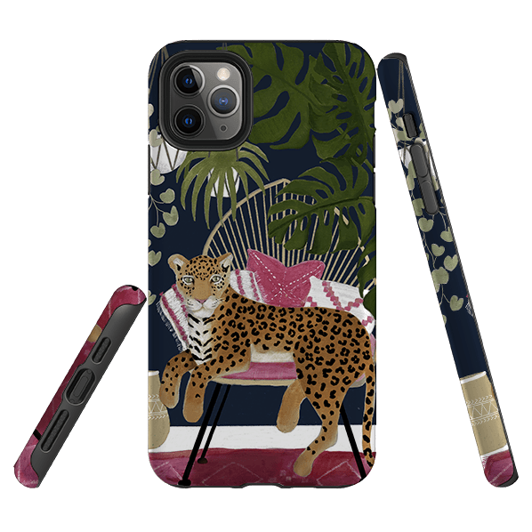 iPhone phone case-Boho Leopard By Bex Parkin-Product Details Raised bevel to protect screen from scratches. Impact resistant polycarbonate shell and shock absorbing inner TPU liner. Secure fit with design wrapping around side of the case and full access to ports. Compatible with Qi-standard wireless charging. Thickness 1/8 inch (3mm), weight 30g. Compatibility See drop down menu for options, please select the right case as we print to order.-Stringberry
