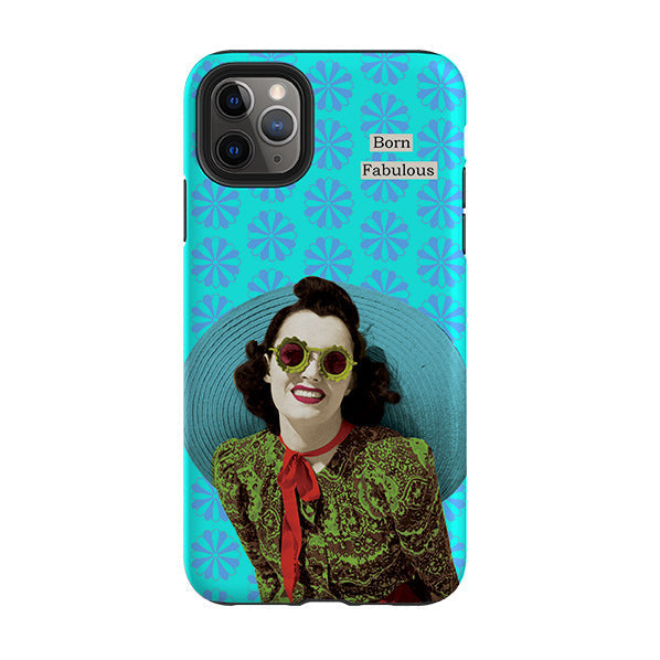 iPhone phone case-Born Fabulous By Clare Jordan-Product Details Raised bevel to protect screen from scratches. Impact resistant polycarbonate shell and shock absorbing inner TPU liner. Secure fit with design wrapping around side of the case and full access to ports. Compatible with Qi-standard wireless charging. Thickness 1/8 inch (3mm), weight 30g. Compatibility See drop down menu for options, please select the right case as we print to order.-Stringberry