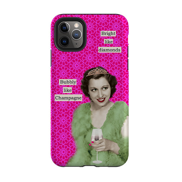 iPhone phone case-Bright Like Diamonds By Clare Jordan-Product Details Raised bevel to protect screen from scratches. Impact resistant polycarbonate shell and shock absorbing inner TPU liner. Secure fit with design wrapping around side of the case and full access to ports. Compatible with Qi-standard wireless charging. Thickness 1/8 inch (3mm), weight 30g. Compatibility See drop down menu for options, please select the right case as we print to order.-Stringberry