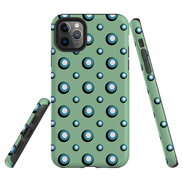 iPhone phone case-Bubbles By Cressida Bell-Product Details Raised bevel to protect screen from scratches. Impact resistant polycarbonate shell and shock absorbing inner TPU liner. Secure fit with design wrapping around side of the case and full access to ports. Compatible with Qi-standard wireless charging. Thickness 1/8 inch (3mm), weight 30g. Compatibility See drop down menu for options, please select the right case as we print to order.-Stringberry