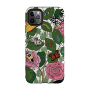 iPhone phone case-Butterflies And Beatles By Bex Parkin-Product Details Raised bevel to protect screen from scratches. Impact resistant polycarbonate shell and shock absorbing inner TPU liner. Secure fit with design wrapping around side of the case and full access to ports. Compatible with Qi-standard wireless charging. Thickness 1/8 inch (3mm), weight 30g. Compatibility See drop down menu for options, please select the right case as we print to order.-Stringberry