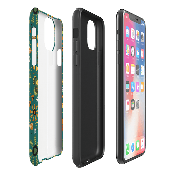 iPhone phone case-Butterflies Autumn By Suzy Taylor-Product Details Raised bevel to protect screen from scratches. Impact resistant polycarbonate shell and shock absorbing inner TPU liner. Secure fit with design wrapping around side of the case and full access to ports. Compatible with Qi-standard wireless charging. Thickness 1/8 inch (3mm), weight 30g. Compatibility See drop down menu for options, please select the right case as we print to order.-Stringberry