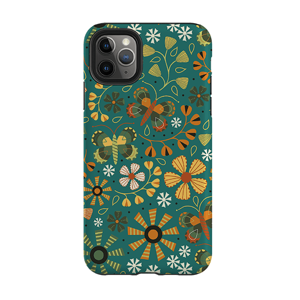 iPhone phone case-Butterflies Autumn By Suzy Taylor-Product Details Raised bevel to protect screen from scratches. Impact resistant polycarbonate shell and shock absorbing inner TPU liner. Secure fit with design wrapping around side of the case and full access to ports. Compatible with Qi-standard wireless charging. Thickness 1/8 inch (3mm), weight 30g. Compatibility See drop down menu for options, please select the right case as we print to order.-Stringberry