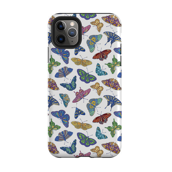 iPhone phone case-Butterflies By Natalie Pedetti Prack-Product Details Raised bevel to protect screen from scratches. Impact resistant polycarbonate shell and shock absorbing inner TPU liner. Secure fit with design wrapping around side of the case and full access to ports. Compatible with Qi-standard wireless charging. Thickness 1/8 inch (3mm), weight 30g. Compatibility See drop down menu for options, please select the right case as we print to order.-Stringberry