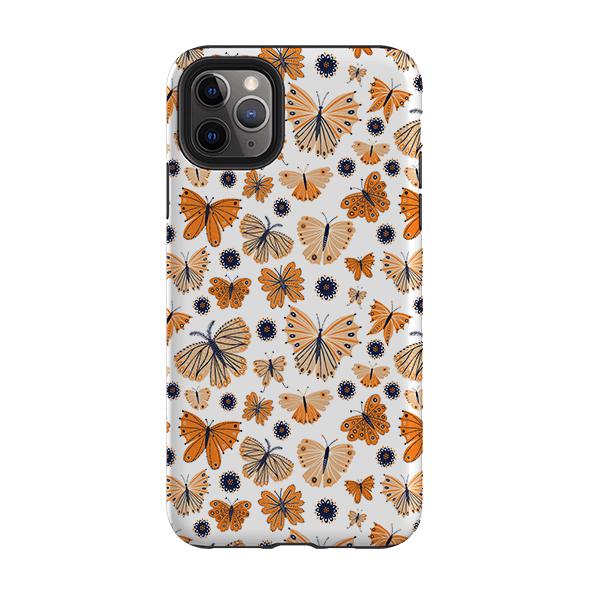 iPhone phone case-Butterfly Patterns By Lee Foster Wilson-Product Details Raised bevel to protect screen from scratches. Impact resistant polycarbonate shell and shock absorbing inner TPU liner. Secure fit with design wrapping around side of the case and full access to ports. Compatible with Qi-standard wireless charging. Thickness 1/8 inch (3mm), weight 30g. Compatibility See drop down menu for options, please select the right case as we print to order.-Stringberry