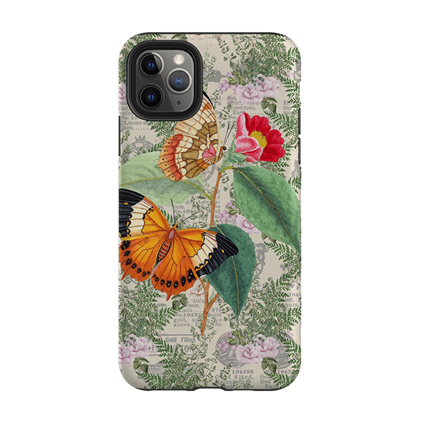 iPhone phone case-Butterfly Stories-Product Details Raised bevel to protect screen from scratches. Impact resistant polycarbonate shell and shock absorbing inner TPU liner. Secure fit with design wrapping around side of the case and full access to ports. Compatible with Qi-standard wireless charging. Thickness 1/8 inch (3mm), weight 30g. Compatibility See drop down menu for options, please select the right case as we print to order.-Stringberry