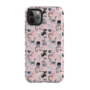 iPhone phone case-Cat-titude Pattern-Product Details Raised bevel to protect screen from scratches. Impact resistant polycarbonate shell and shock absorbing inner TPU liner. Secure fit with design wrapping around side of the case and full access to ports. Compatible with Qi-standard wireless charging. Thickness 1/8 inch (3mm), weight 30g. Compatibility See drop down menu for options, please select the right case as we print to order.-Stringberry