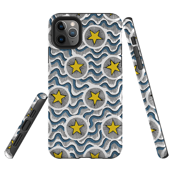 iPhone phone case-Celestial By Cressida Bell-Product Details Raised bevel to protect screen from scratches. Impact resistant polycarbonate shell and shock absorbing inner TPU liner. Secure fit with design wrapping around side of the case and full access to ports. Compatible with Qi-standard wireless charging. Thickness 1/8 inch (3mm), weight 30g. Compatibility See drop down menu for options, please select the right case as we print to order.-Stringberry