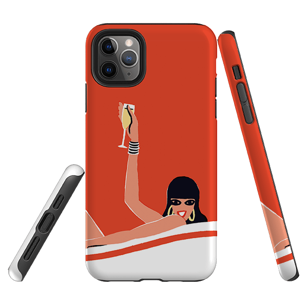 iPhone phone case-Champagne By Paul Thurlby-Product Details Raised bevel to protect screen from scratches. Impact resistant polycarbonate shell and shock absorbing inner TPU liner. Secure fit with design wrapping around side of the case and full access to ports. Compatible with Qi-standard wireless charging. Thickness 1/8 inch (3mm), weight 30g. Compatibility See drop down menu for options, please select the right case as we print to order.-Stringberry