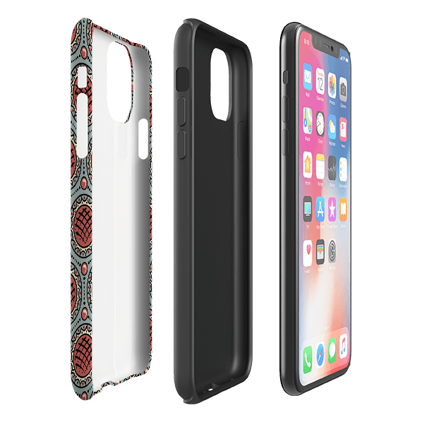 iPhone phone case-Charleston Red By Cressida Bell-Product Details Raised bevel to protect screen from scratches. Impact resistant polycarbonate shell and shock absorbing inner TPU liner. Secure fit with design wrapping around side of the case and full access to ports. Compatible with Qi-standard wireless charging. Thickness 1/8 inch (3mm), weight 30g. Compatibility See drop down menu for options, please select the right case as we print to order.-Stringberry