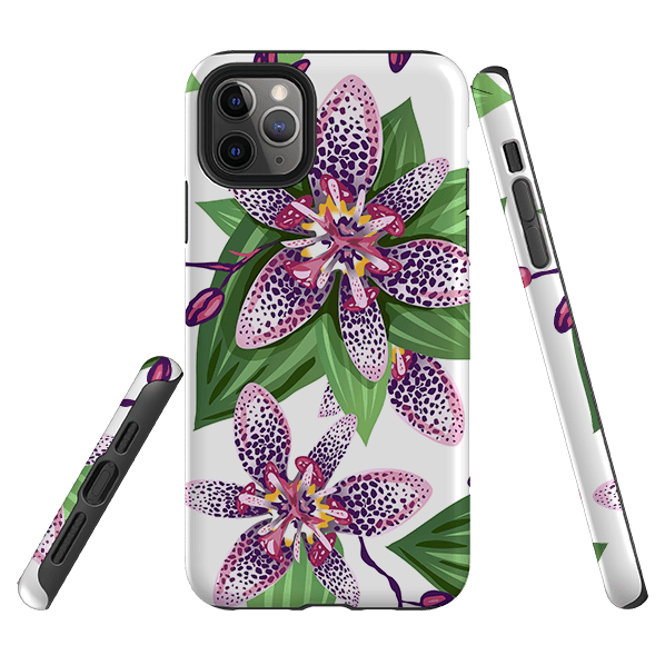 iPhone phone case-Chelsea Floral-Product Details Raised bevel to protect screen from scratches. Impact resistant polycarbonate shell and shock absorbing inner TPU liner. Secure fit with design wrapping around side of the case and full access to ports. Compatible with Qi-standard wireless charging. Thickness 1/8 inch (3mm), weight 30g. Compatibility See drop down menu for options, please select the right case as we print to order.-Stringberry