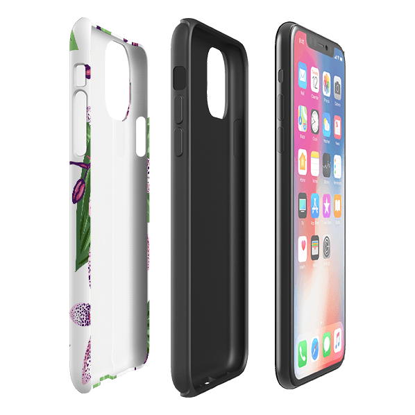 iPhone phone case-Chelsea Floral-Product Details Raised bevel to protect screen from scratches. Impact resistant polycarbonate shell and shock absorbing inner TPU liner. Secure fit with design wrapping around side of the case and full access to ports. Compatible with Qi-standard wireless charging. Thickness 1/8 inch (3mm), weight 30g. Compatibility See drop down menu for options, please select the right case as we print to order.-Stringberry