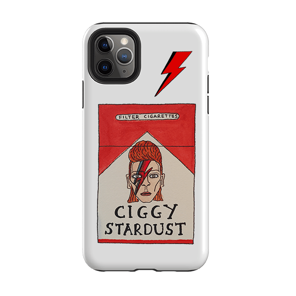 iPhone phone case-Ciggy Stardust By Angelica Hicks-Product Details Raised bevel to protect screen from scratches. Impact resistant polycarbonate shell and shock absorbing inner TPU liner. Secure fit with design wrapping around side of the case and full access to ports. Compatible with Qi-standard wireless charging. Thickness 1/8 inch (3mm), weight 30g. Compatibility See drop down menu for options, please select the right case as we print to order.-Stringberry