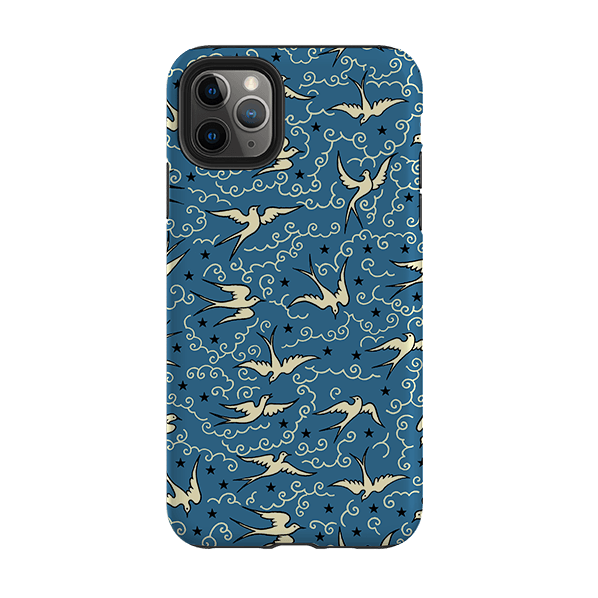 iPhone phone case-Clouds By Cressida Bell-Product Details Raised bevel to protect screen from scratches. Impact resistant polycarbonate shell and shock absorbing inner TPU liner. Secure fit with design wrapping around side of the case and full access to ports. Compatible with Qi-standard wireless charging. Thickness 1/8 inch (3mm), weight 30g. Compatibility See drop down menu for options, please select the right case as we print to order.-Stringberry