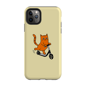iPhone phone case-Cool Cat-Product Details Raised bevel to protect screen from scratches. Impact resistant polycarbonate shell and shock absorbing inner TPU liner. Secure fit with design wrapping around side of the case and full access to ports. Compatible with Qi-standard wireless charging. Thickness 1/8 inch (3mm), weight 30g. Compatibility See drop down menu for options, please select the right case as we print to order.-Stringberry
