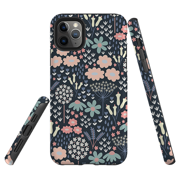iPhone phone case-Cool Meadow By Suzy Taylor-Product Details Raised bevel to protect screen from scratches. Impact resistant polycarbonate shell and shock absorbing inner TPU liner. Secure fit with design wrapping around side of the case and full access to ports. Compatible with Qi-standard wireless charging. Thickness 1/8 inch (3mm), weight 30g. Compatibility See drop down menu for options, please select the right case as we print to order.-Stringberry