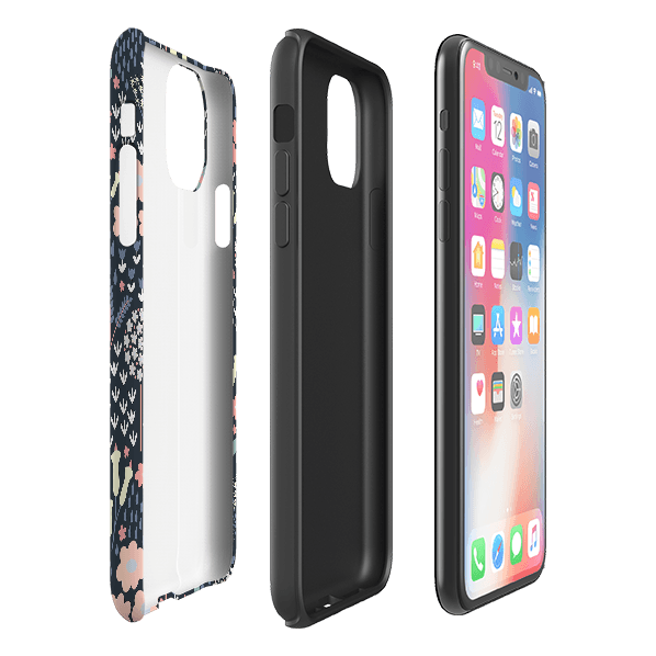 iPhone phone case-Cool Meadow By Suzy Taylor-Product Details Raised bevel to protect screen from scratches. Impact resistant polycarbonate shell and shock absorbing inner TPU liner. Secure fit with design wrapping around side of the case and full access to ports. Compatible with Qi-standard wireless charging. Thickness 1/8 inch (3mm), weight 30g. Compatibility See drop down menu for options, please select the right case as we print to order.-Stringberry