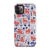 iPhone phone case-Coral Cats By Suzy Taylor-Product Details Raised bevel to protect screen from scratches. Impact resistant polycarbonate shell and shock absorbing inner TPU liner. Secure fit with design wrapping around side of the case and full access to ports. Compatible with Qi-standard wireless charging. Thickness 1/8 inch (3mm), weight 30g. Compatibility See drop down menu for options, please select the right case as we print to order.-Stringberry
