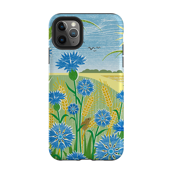 iPhone phone case-Cornflowers By Liane Payne-Product Details Raised bevel to protect screen from scratches. Impact resistant polycarbonate shell and shock absorbing inner TPU liner. Secure fit with design wrapping around side of the case and full access to ports. Compatible with Qi-standard wireless charging. Thickness 1/8 inch (3mm), weight 30g. Compatibility See drop down menu for options, please select the right case as we print to order.-Stringberry