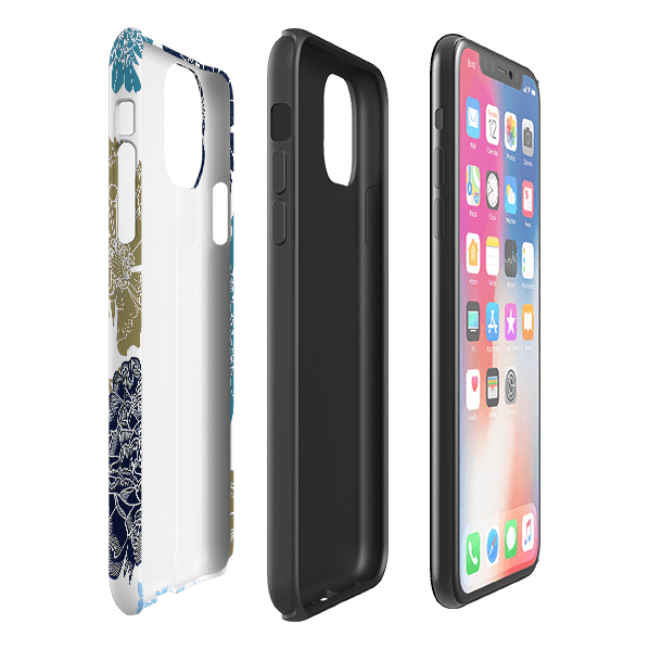 iPhone phone case-Cottage garden Drangonfly By Kate Heiss-Product Details Raised bevel to protect screen from scratches. Impact resistant polycarbonate shell and shock absorbing inner TPU liner. Secure fit with design wrapping around side of the case and full access to ports. Compatible with Qi-standard wireless charging. Thickness 1/8 inch (3mm), weight 30g. Compatibility See drop down menu for options, please select the right case as we print to order.-Stringberry