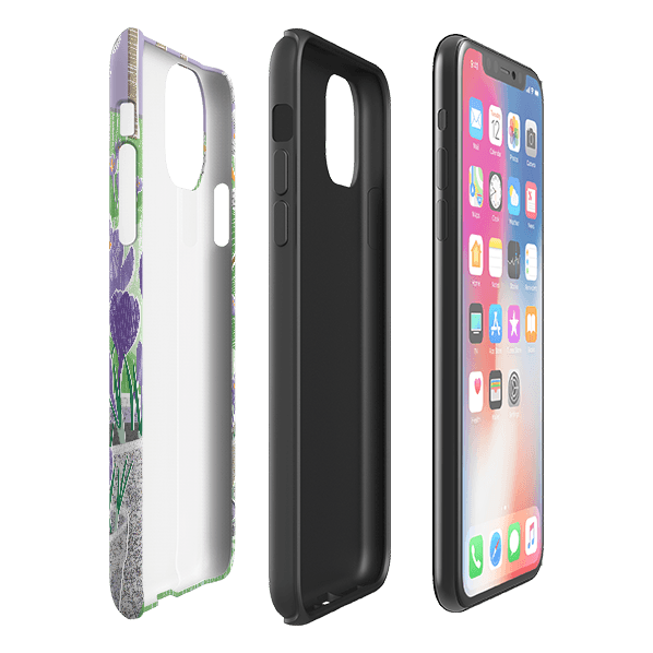 iPhone phone case-Crocus By Liane Payne-Product Details Raised bevel to protect screen from scratches. Impact resistant polycarbonate shell and shock absorbing inner TPU liner. Secure fit with design wrapping around side of the case and full access to ports. Compatible with Qi-standard wireless charging. Thickness 1/8 inch (3mm), weight 30g. Compatibility See drop down menu for options, please select the right case as we print to order.-Stringberry