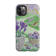 iPhone phone case-Crocus By Liane Payne-Product Details Raised bevel to protect screen from scratches. Impact resistant polycarbonate shell and shock absorbing inner TPU liner. Secure fit with design wrapping around side of the case and full access to ports. Compatible with Qi-standard wireless charging. Thickness 1/8 inch (3mm), weight 30g. Compatibility See drop down menu for options, please select the right case as we print to order.-Stringberry
