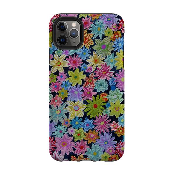iPhone phone case-Daisy Garden By Sarah Campbell-Product Details Raised bevel to protect screen from scratches. Impact resistant polycarbonate shell and shock absorbing inner TPU liner. Secure fit with design wrapping around side of the case and full access to ports. Compatible with Qi-standard wireless charging. Thickness 1/8 inch (3mm), weight 30g. Compatibility See drop down menu for options, please select the right case as we print to order.-Stringberry