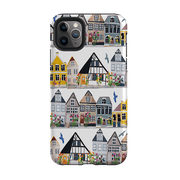 iPhone phone case-Danish Houses By Tracey English-Product Details Raised bevel to protect screen from scratches. Impact resistant polycarbonate shell and shock absorbing inner TPU liner. Secure fit with design wrapping around side of the case and full access to ports. Compatible with Qi-standard wireless charging. Thickness 1/8 inch (3mm), weight 30g. Compatibility See drop down menu for options, please select the right case as we print to order.-Stringberry