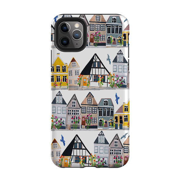 iPhone phone case-Danish Houses By Tracey English-Product Details Raised bevel to protect screen from scratches. Impact resistant polycarbonate shell and shock absorbing inner TPU liner. Secure fit with design wrapping around side of the case and full access to ports. Compatible with Qi-standard wireless charging. Thickness 1/8 inch (3mm), weight 30g. Compatibility See drop down menu for options, please select the right case as we print to order.-Stringberry