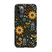 iPhone phone case-Dark Floral By Suzy Taylor-Product Details Raised bevel to protect screen from scratches. Impact resistant polycarbonate shell and shock absorbing inner TPU liner. Secure fit with design wrapping around side of the case and full access to ports. Compatible with Qi-standard wireless charging. Thickness 1/8 inch (3mm), weight 30g. Compatibility See drop down menu for options, please select the right case as we print to order.-Stringberry