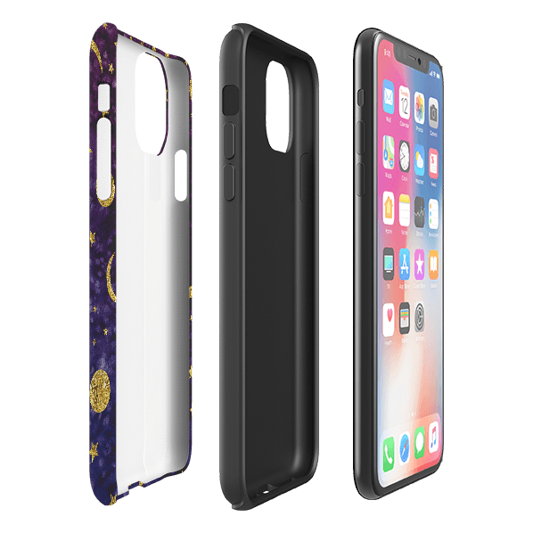 iPhone phone case-Desert Nights-Product Details Raised bevel to protect screen from scratches. Impact resistant polycarbonate shell and shock absorbing inner TPU liner. Secure fit with design wrapping around side of the case and full access to ports. Compatible with Qi-standard wireless charging. Thickness 1/8 inch (3mm), weight 30g. Compatibility See drop down menu for options, please select the right case as we print to order.-Stringberry