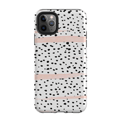 iPhone phone case-Dots And Blush-Product Details Raised bevel to protect screen from scratches. Impact resistant polycarbonate shell and shock absorbing inner TPU liner. Secure fit with design wrapping around side of the case and full access to ports. Compatible with Qi-standard wireless charging. Thickness 1/8 inch (3mm), weight 30g. Compatibility See drop down menu for options, please select the right case as we print to order.-Stringberry
