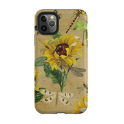 iPhone phone case-Dragonflies And Sunflowers-Product Details Raised bevel to protect screen from scratches. Impact resistant polycarbonate shell and shock absorbing inner TPU liner. Secure fit with design wrapping around side of the case and full access to ports. Compatible with Qi-standard wireless charging. Thickness 1/8 inch (3mm), weight 30g. Compatibility See drop down menu for options, please select the right case as we print to order.-Stringberry